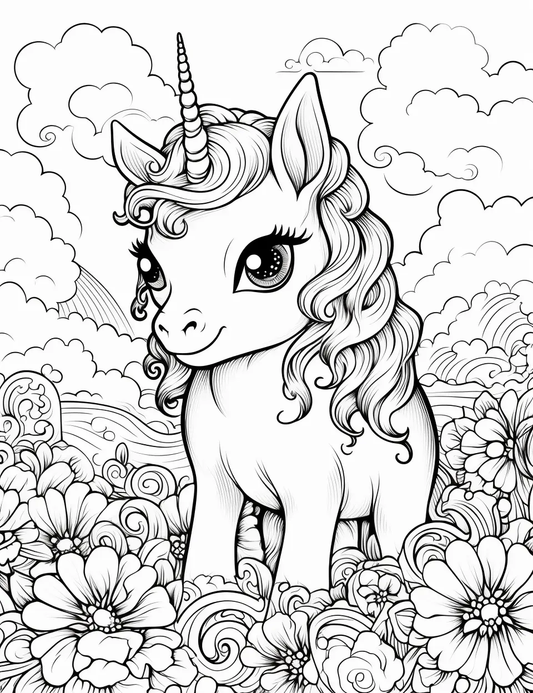50 Cute Unicorn Coloring Pages for Kids 2 Robs Books