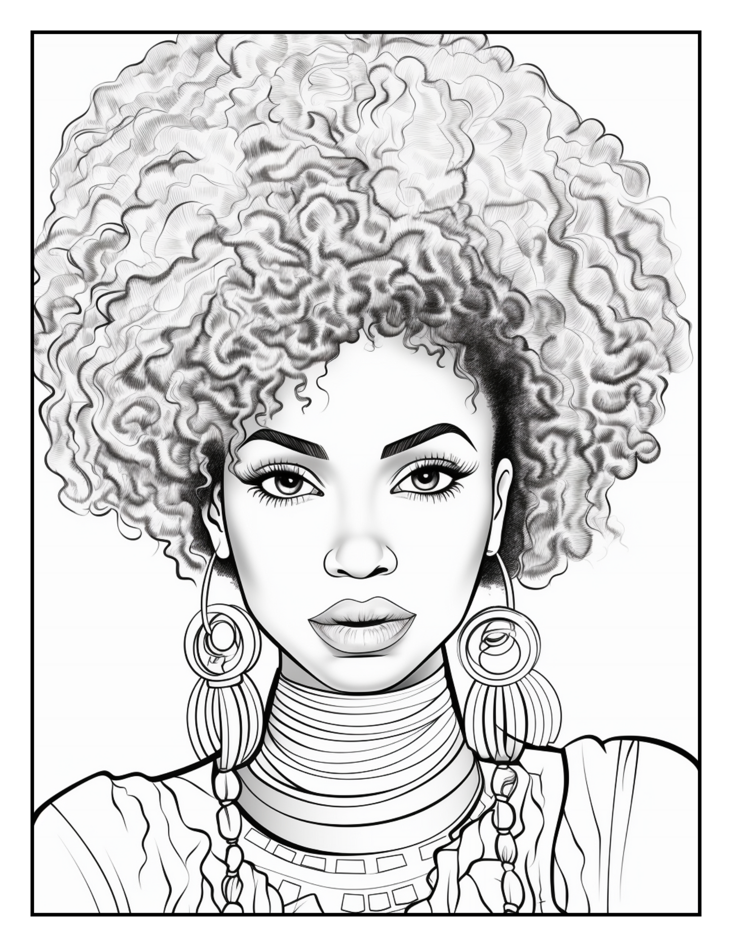 100 African Black Woman Coloring Pages For Adults 5