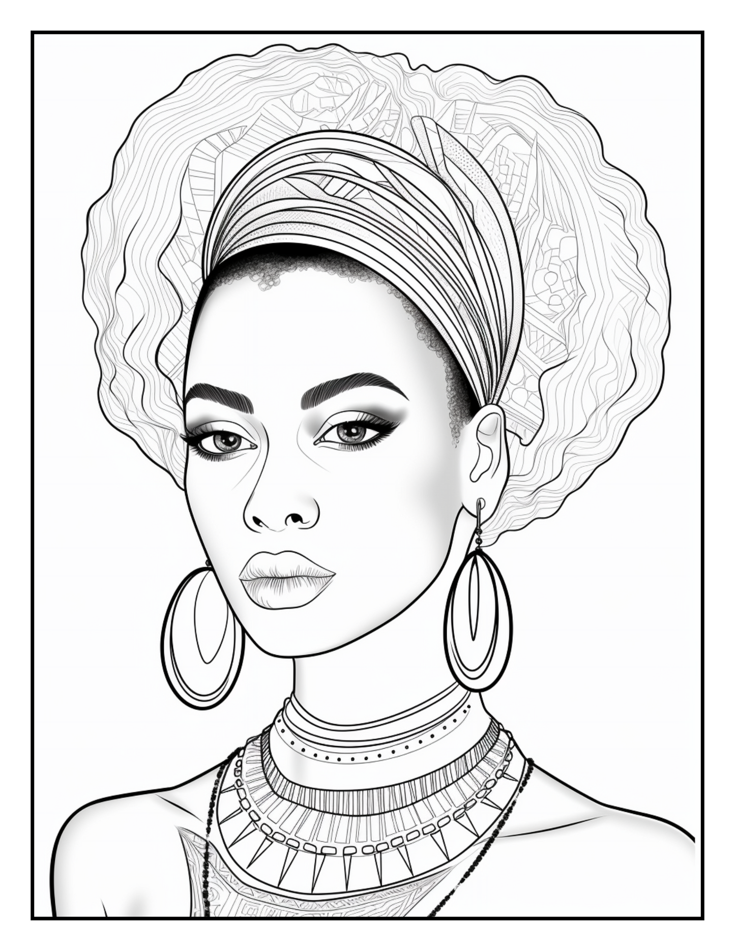 100 African Black Woman Coloring Pages For Adults 5