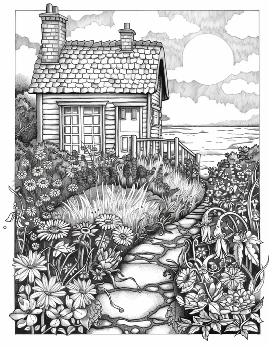 100 Ocean Cottage Coloring Pages 2 Robs Books