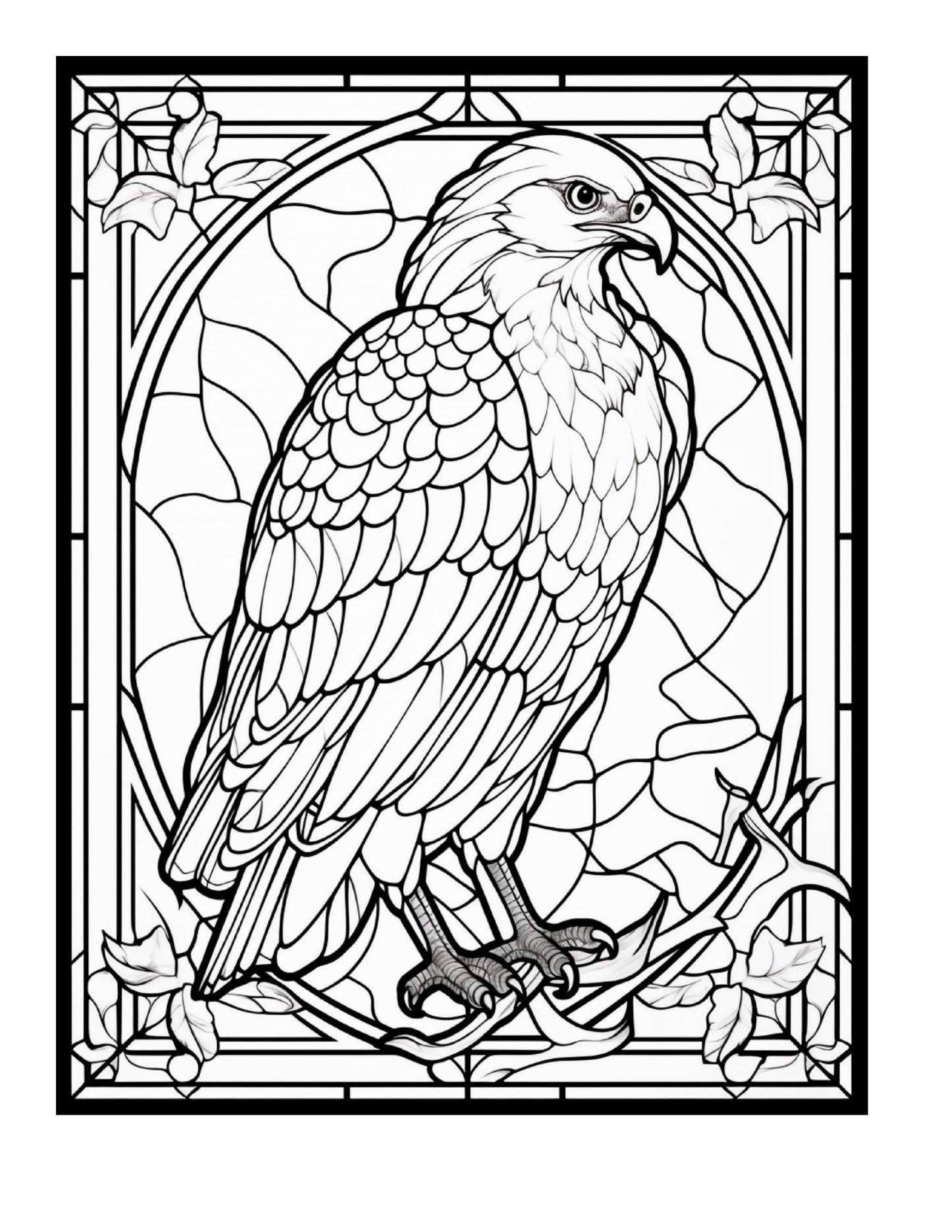 100 Stained Glass Bird Coloring Pages 1
