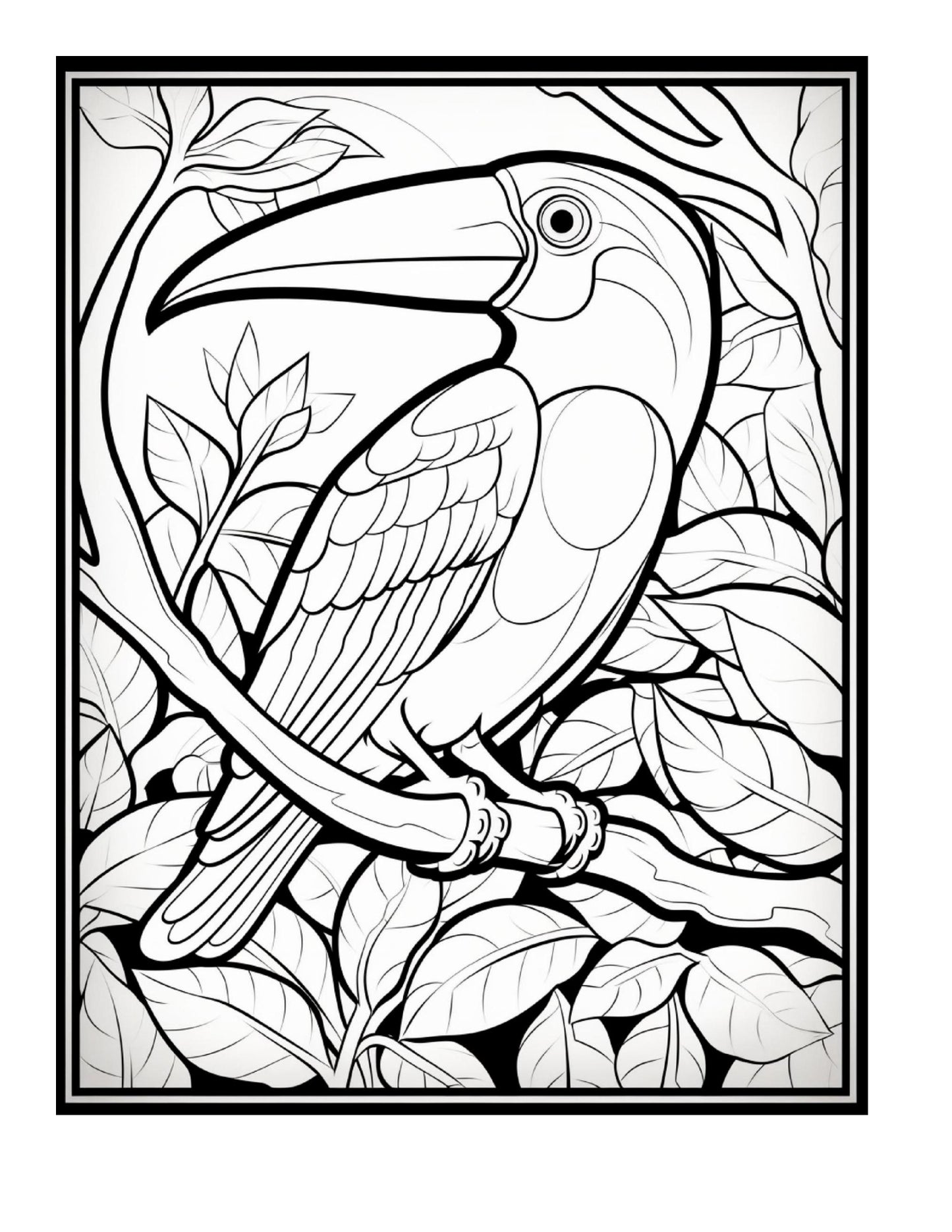 100 Stained Glass Bird Coloring Pages 1