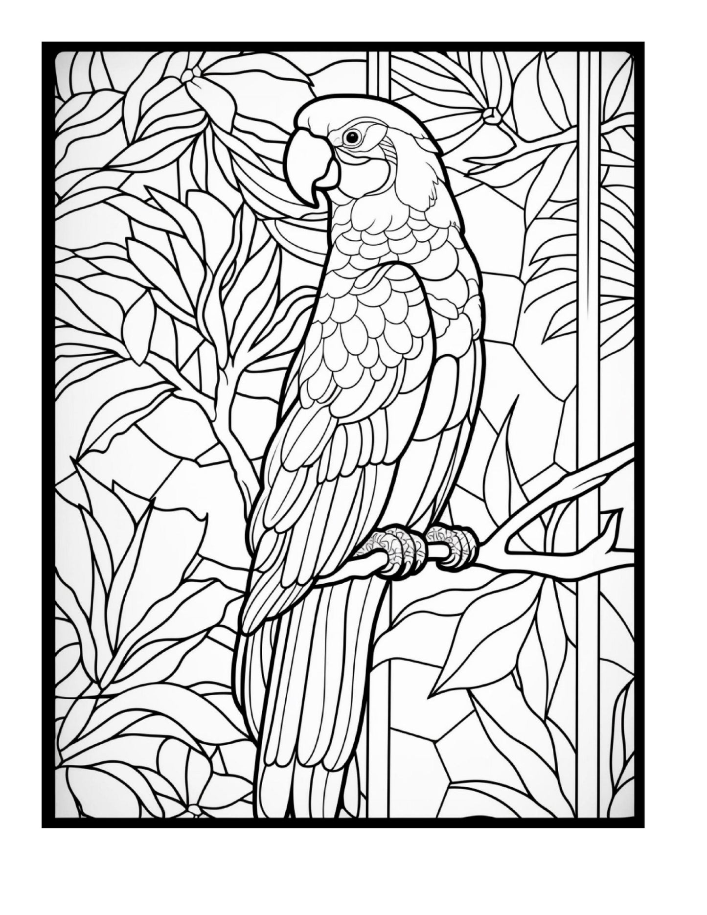 100 Stained Glass Bird Coloring Pages 1