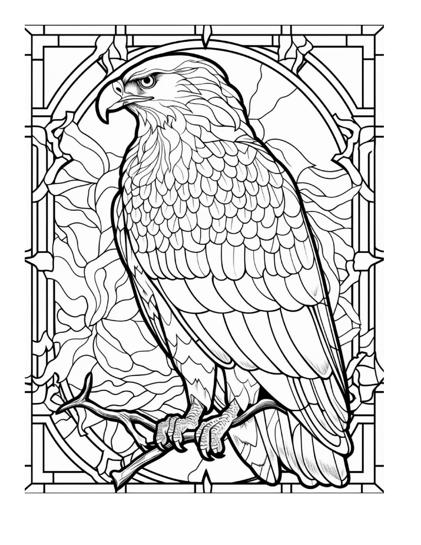 100 Stained Glass Bird Coloring Pages 1