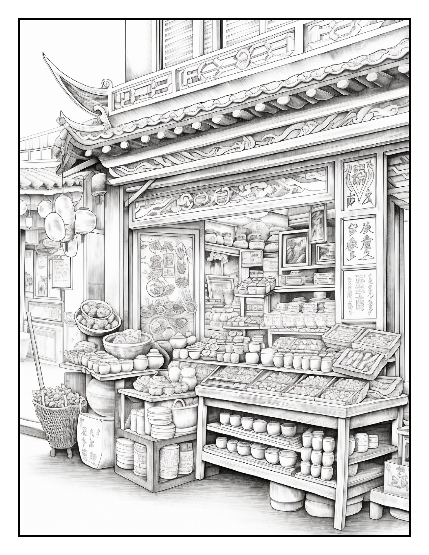 150 Chinese Shop Coloring Pages