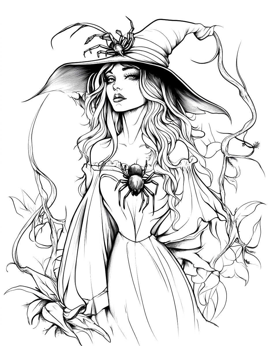 120 Halloween Witch Coloring Pages