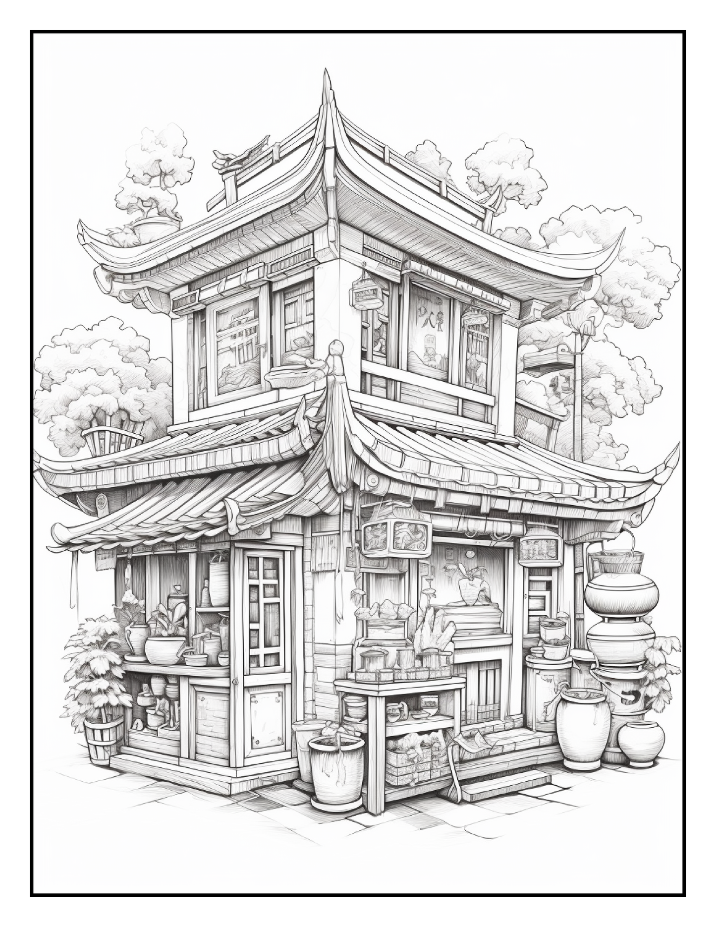 150 Chinese Shop Coloring Pages