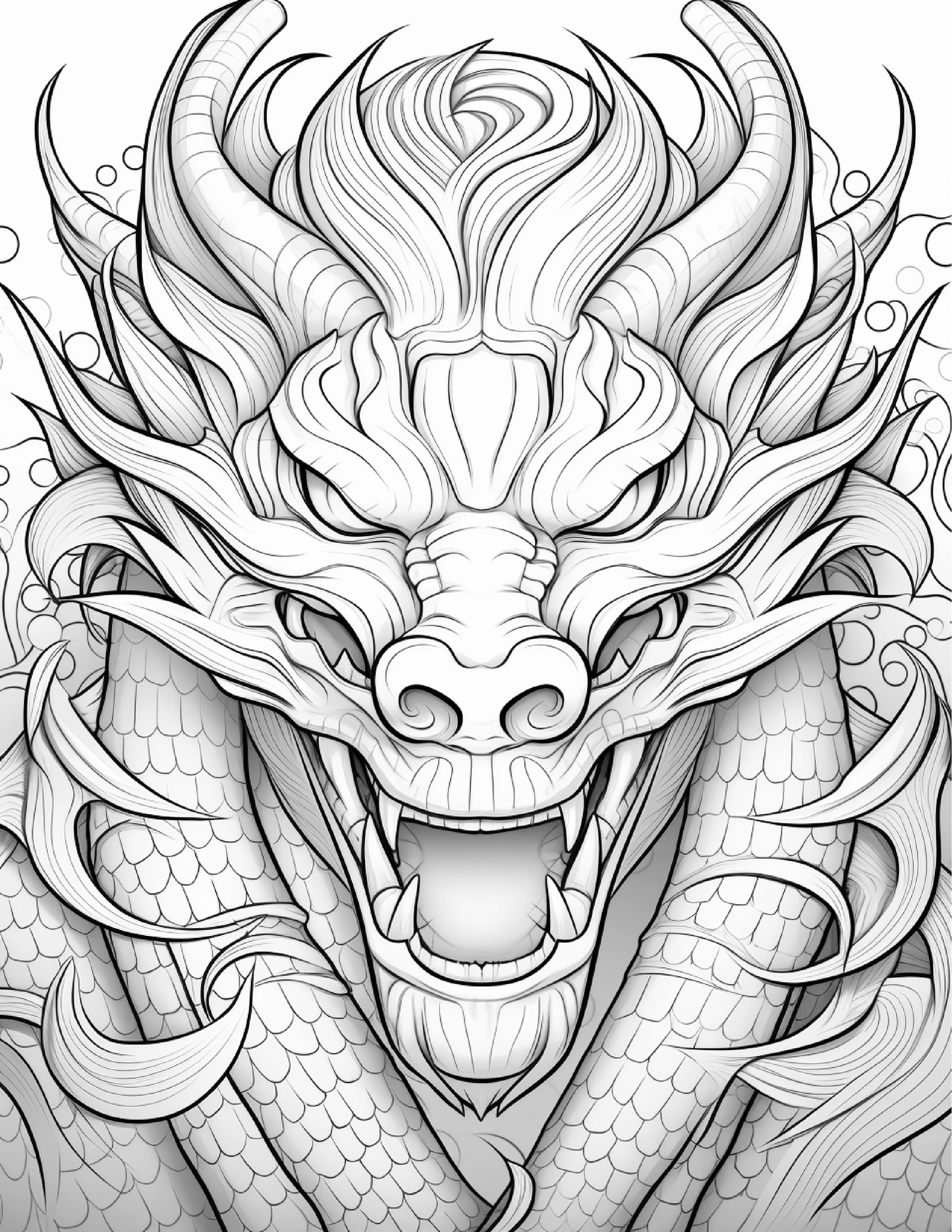 Chinese Dragon Coloring Pages For Adults 1