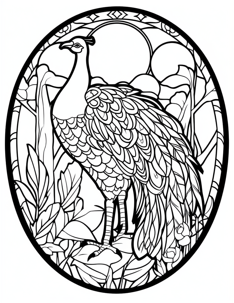 100 Animals Stained Glass Coloring Pages 2