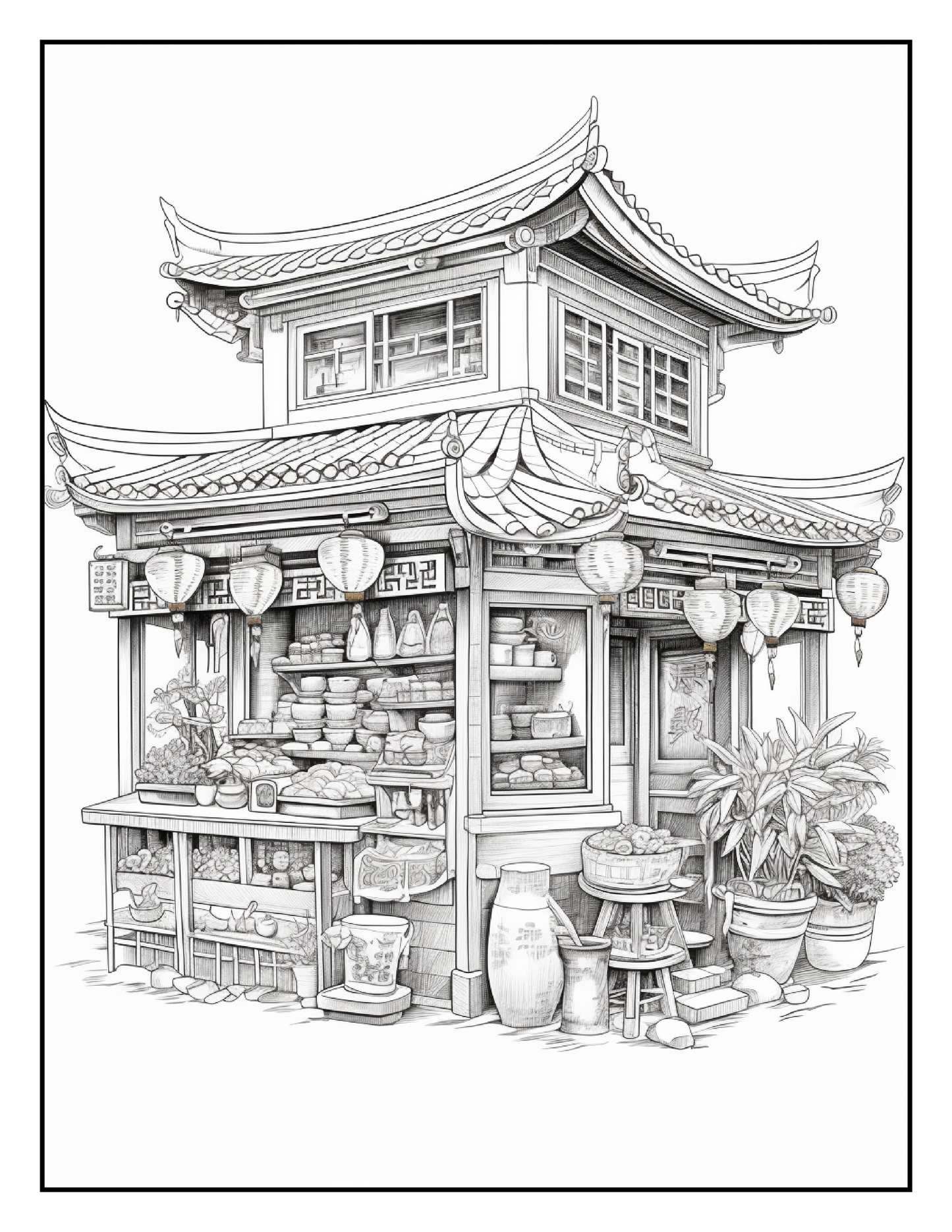150 Chinese Shop Coloring Pages