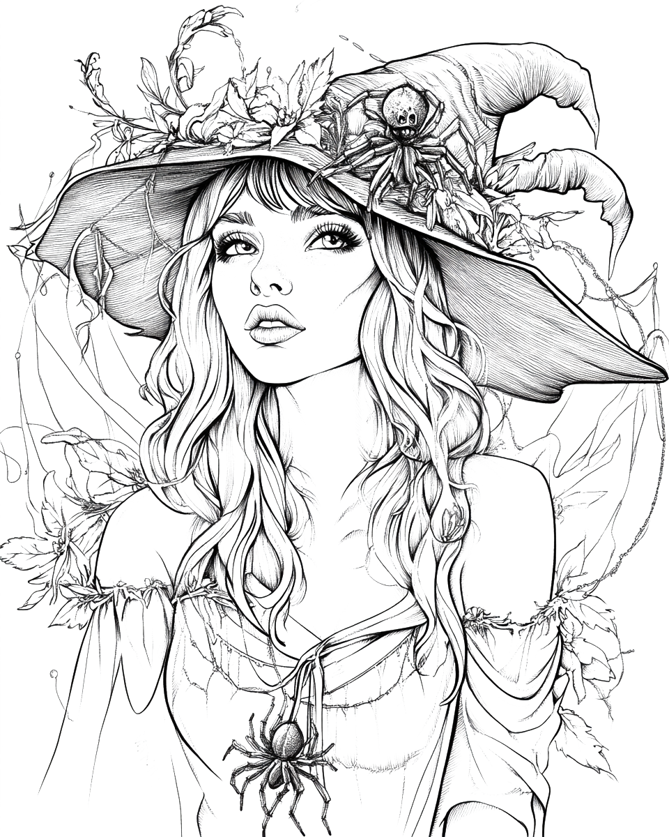 120 Halloween Witch Coloring Pages