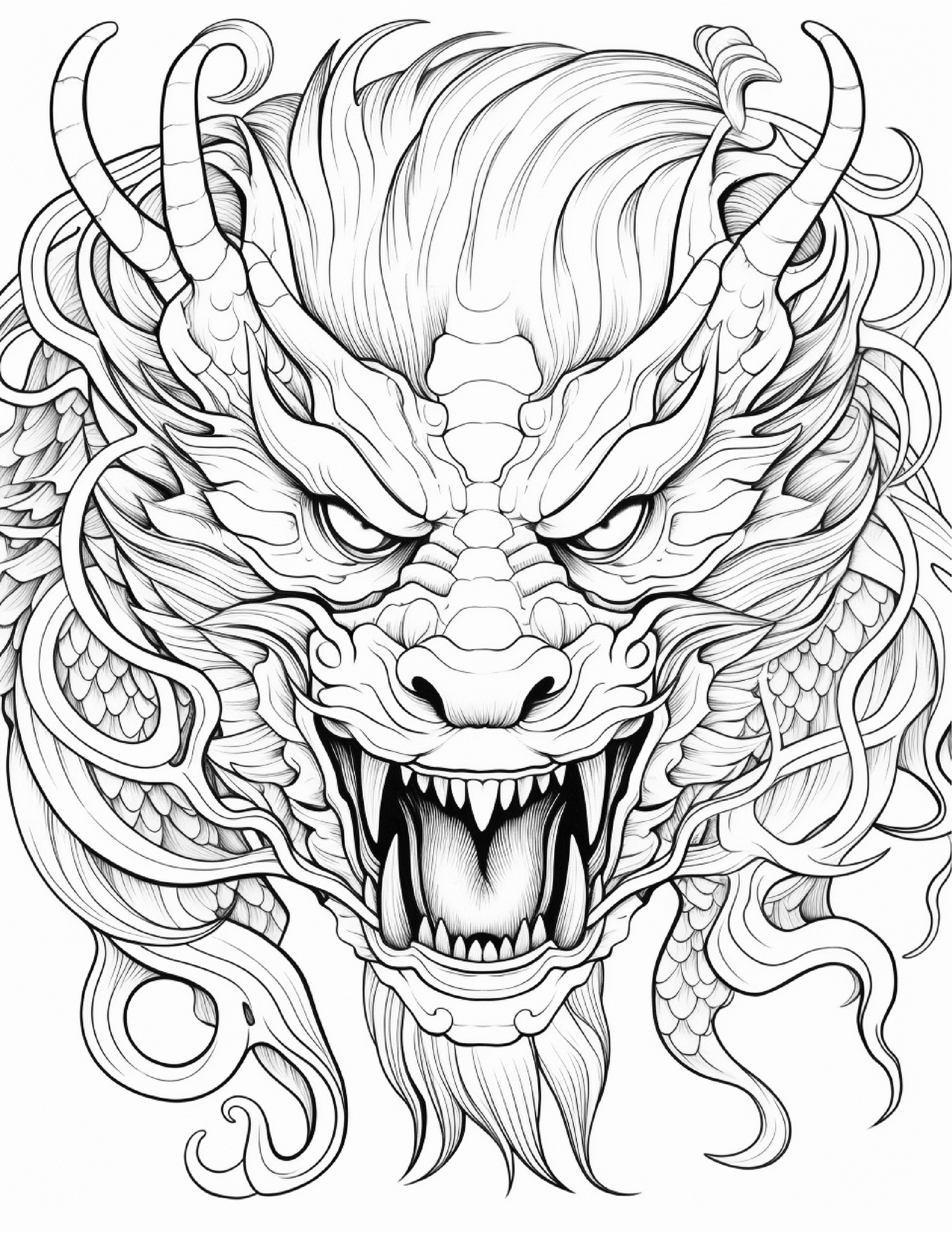270 Chinese Dragon Coloring Pages For Adults 3