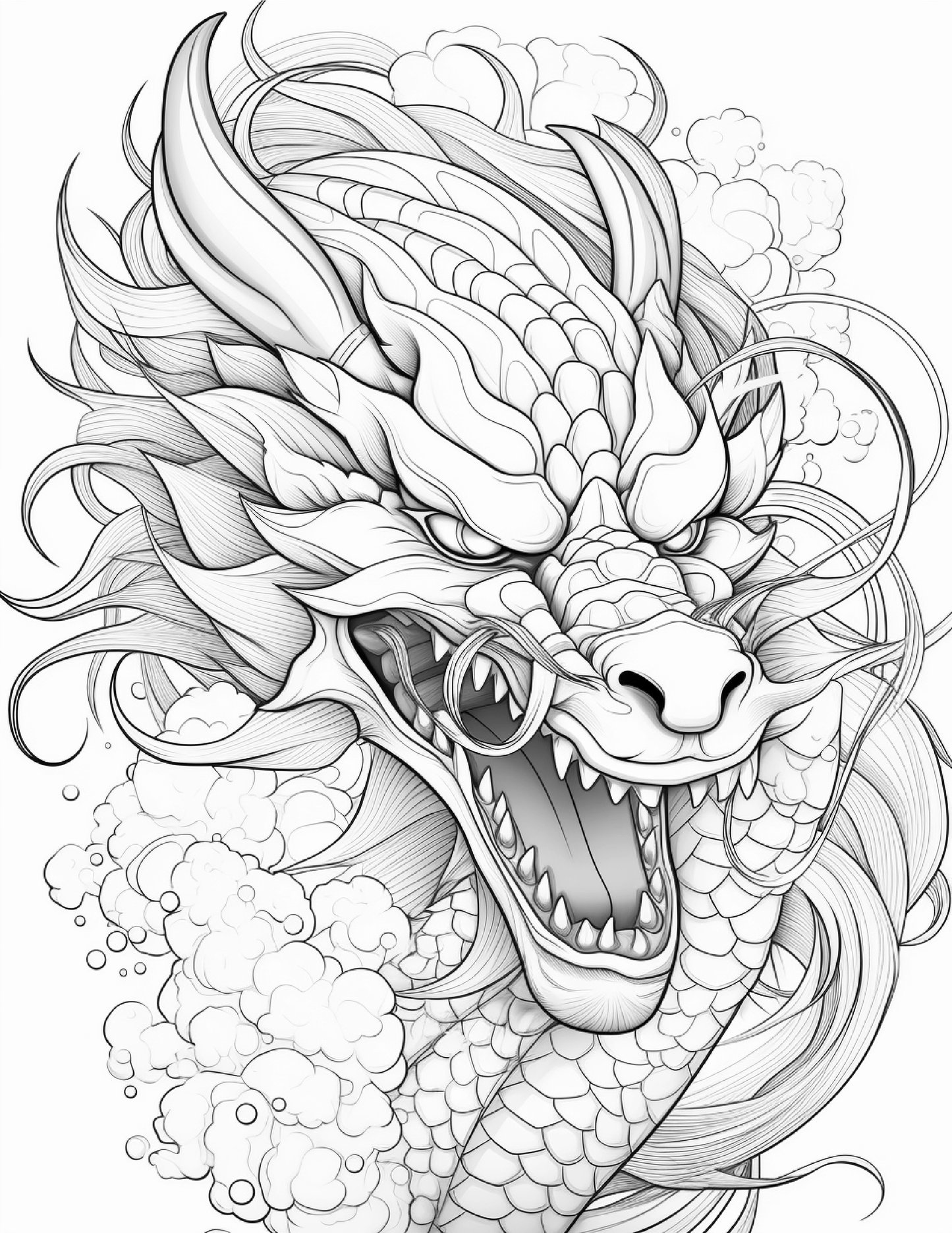 270 Chinese Dragon Coloring Pages For Adults 3