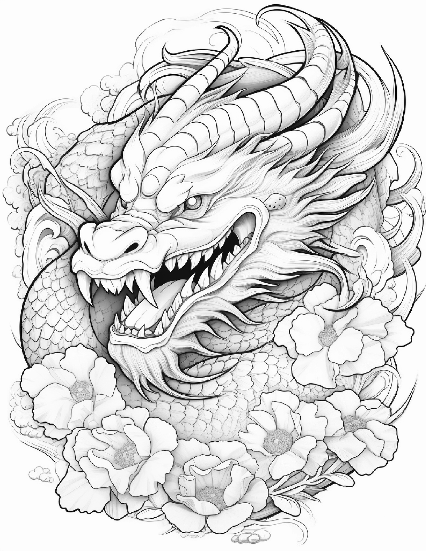270 Chinese Dragon Coloring Pages For Adults 3