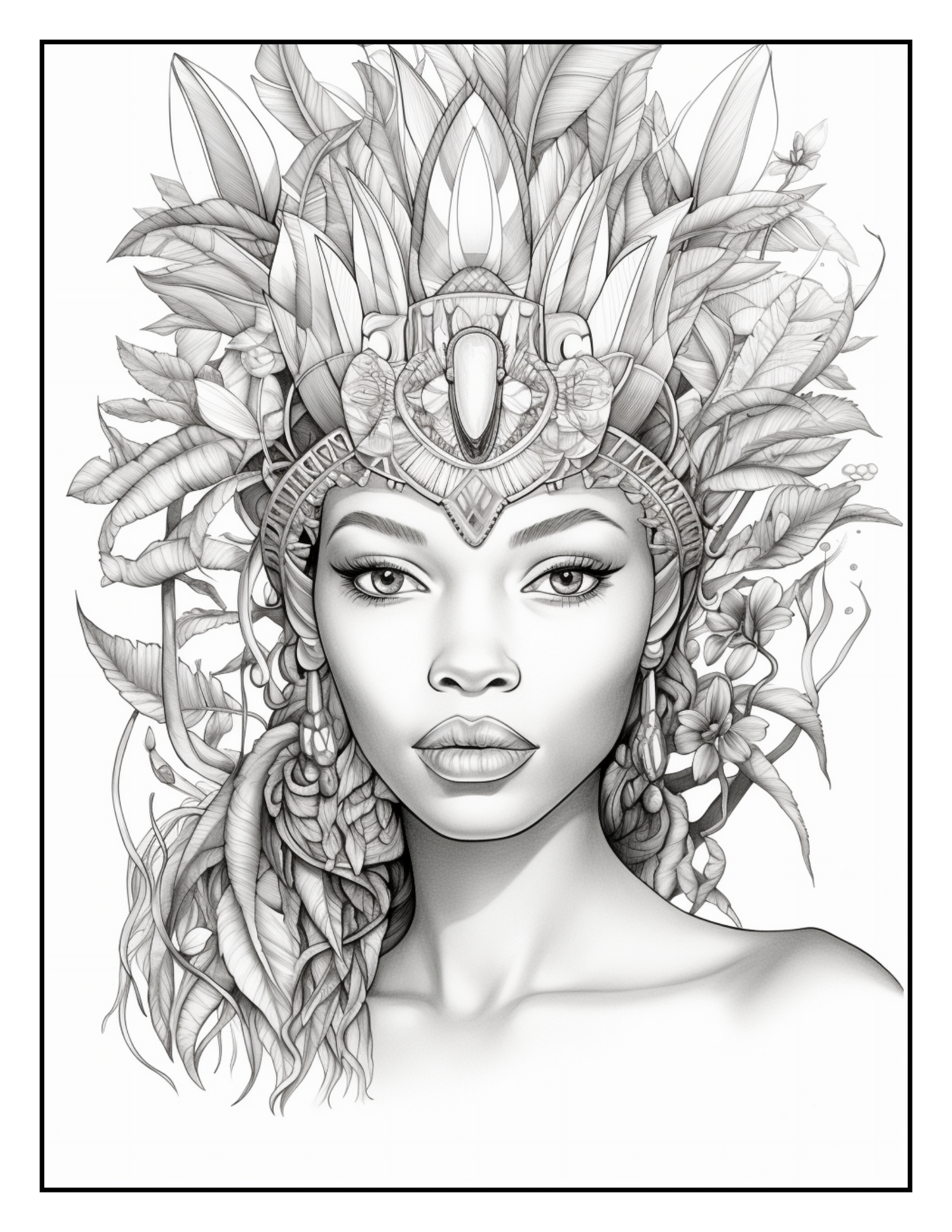 African-Black-Woman-Coloring Book 163 Pages