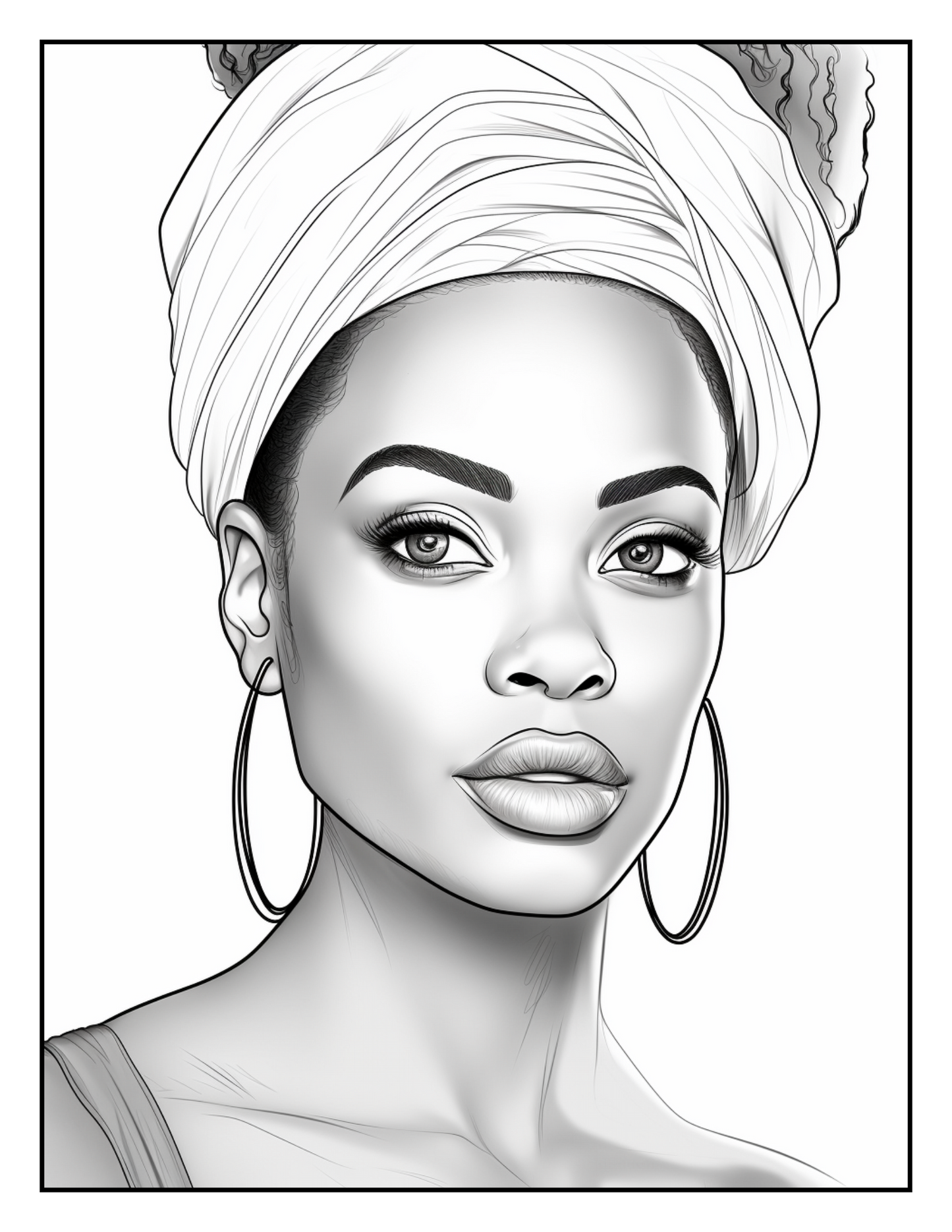 African Black Woman Coloring Book 62 Pages