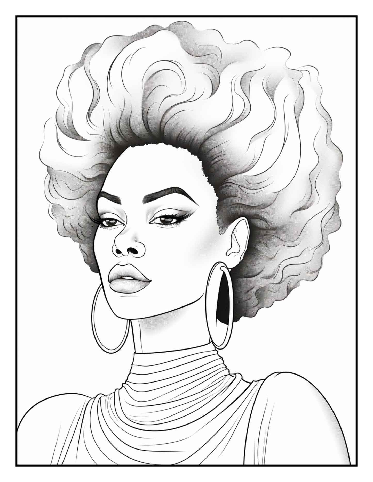 African Black Woman Coloring Book 62 Pages