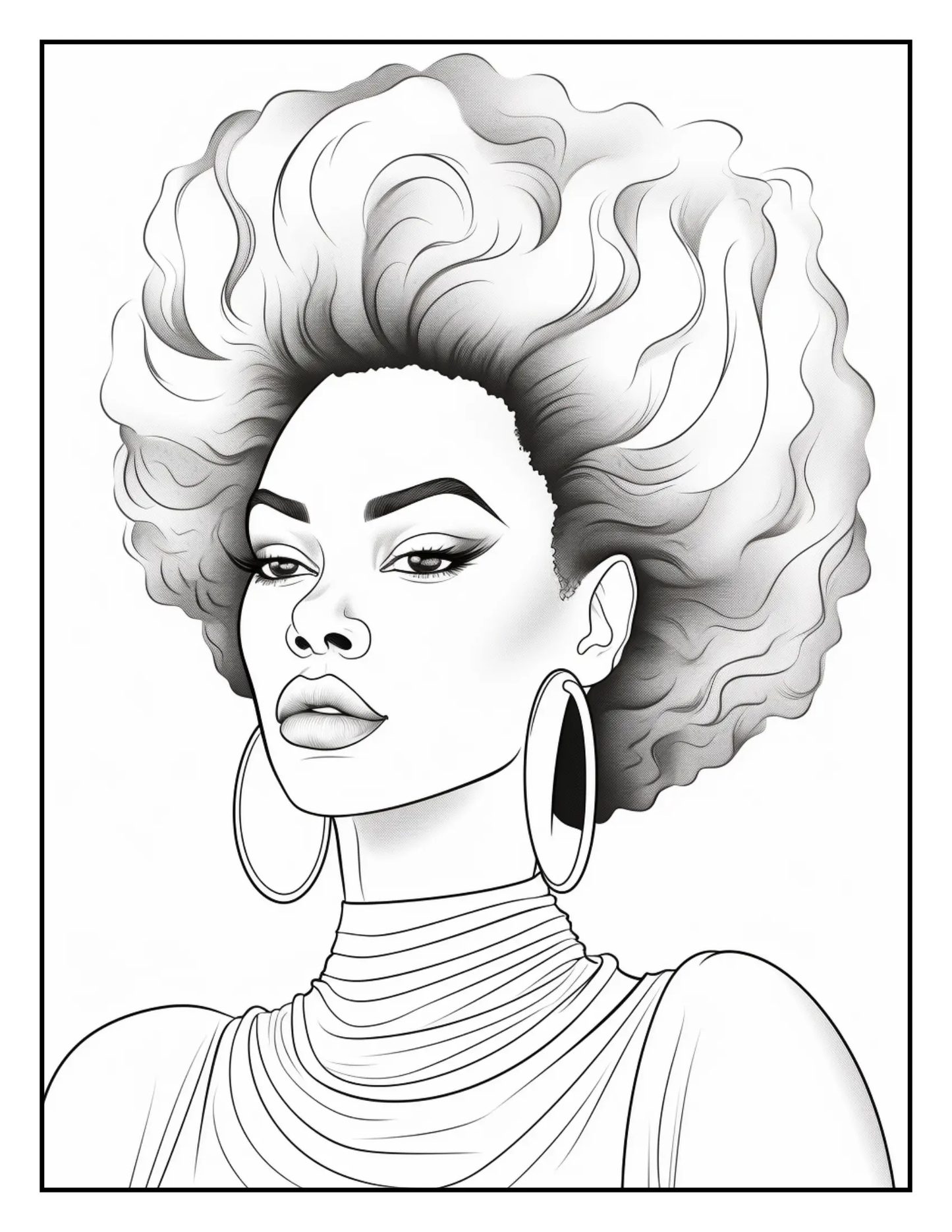 African Black Woman Coloring Book 62 Pages Robs Books