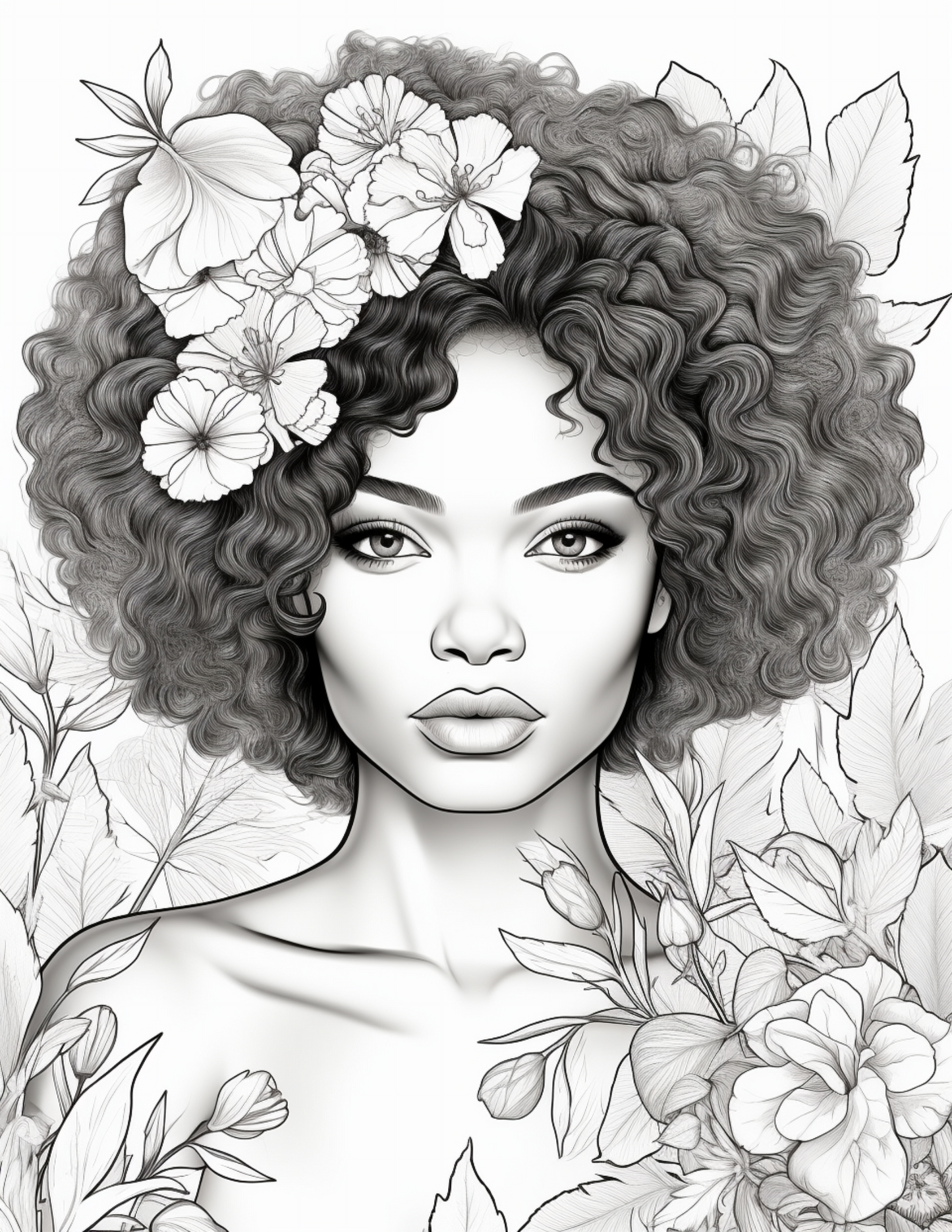 African Black Woman Coloring Pages for Adults 0