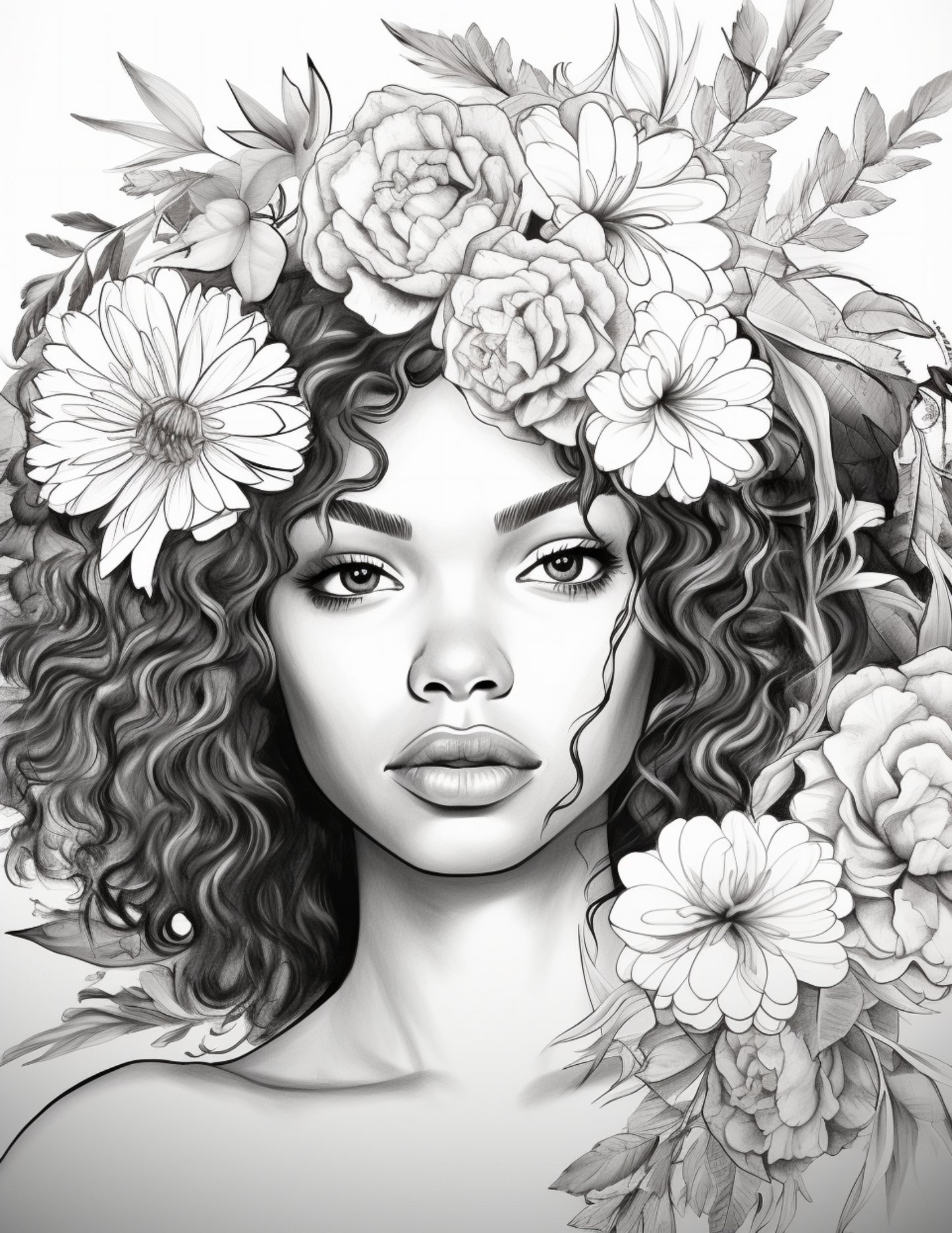 African Black Woman Coloring Pages for Adults 0
