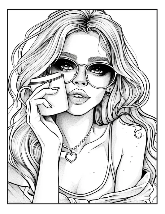200 Coffee Girls Coloring Pages for Adults Robs Books