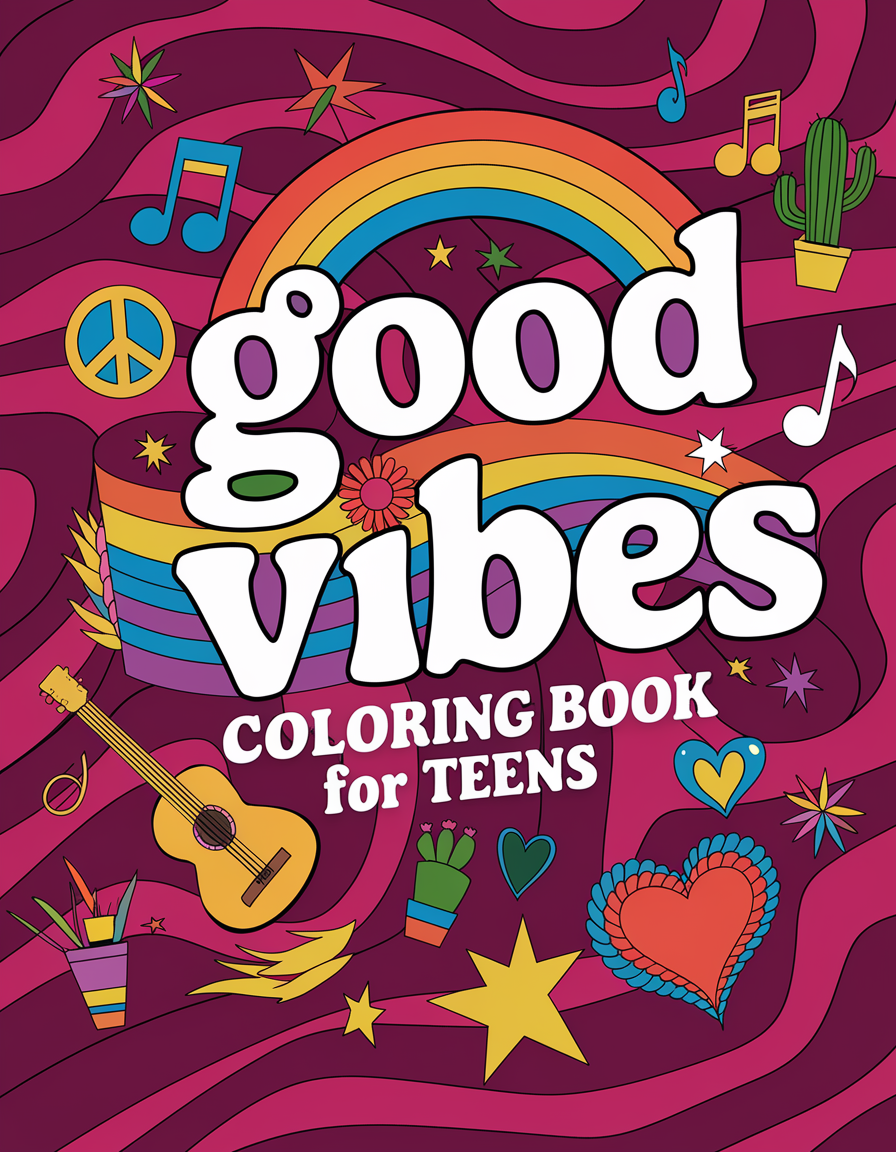 Good Vibes Coloring Book For Teens