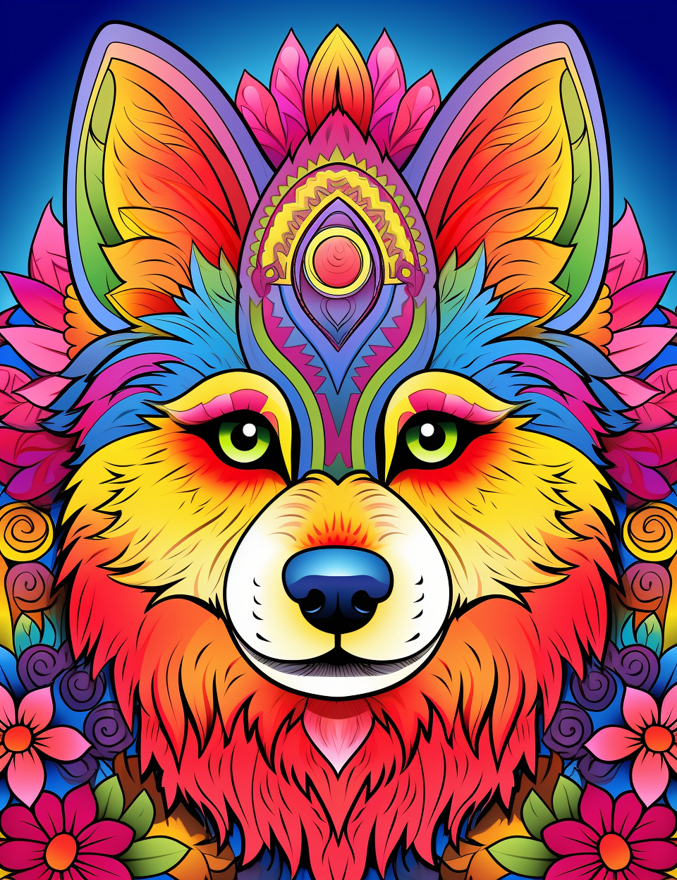 Animal mandala coloring pages for Adults 2