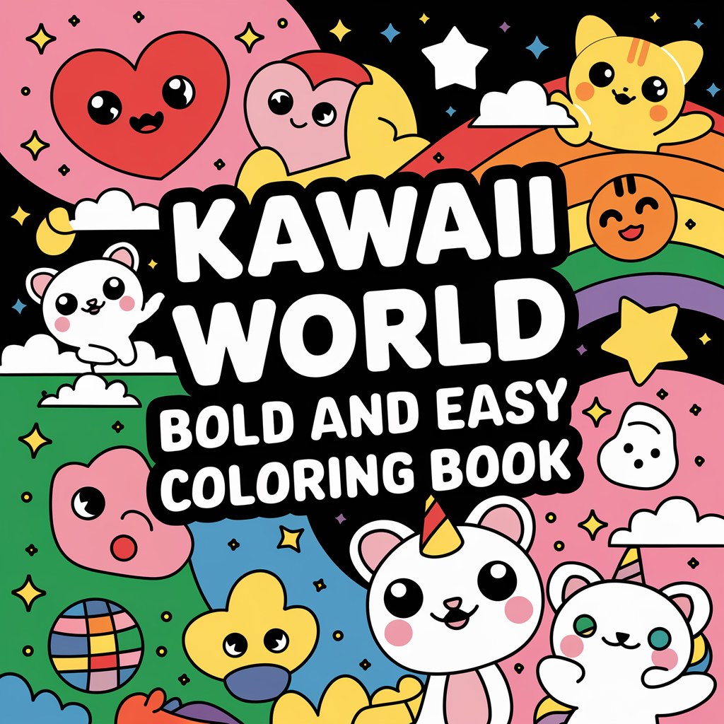 Kawaii World Bold & Easy Coloring Pages