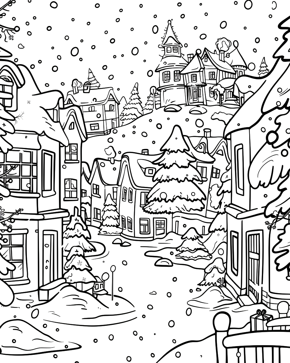 150 Christmas City Coloring Book