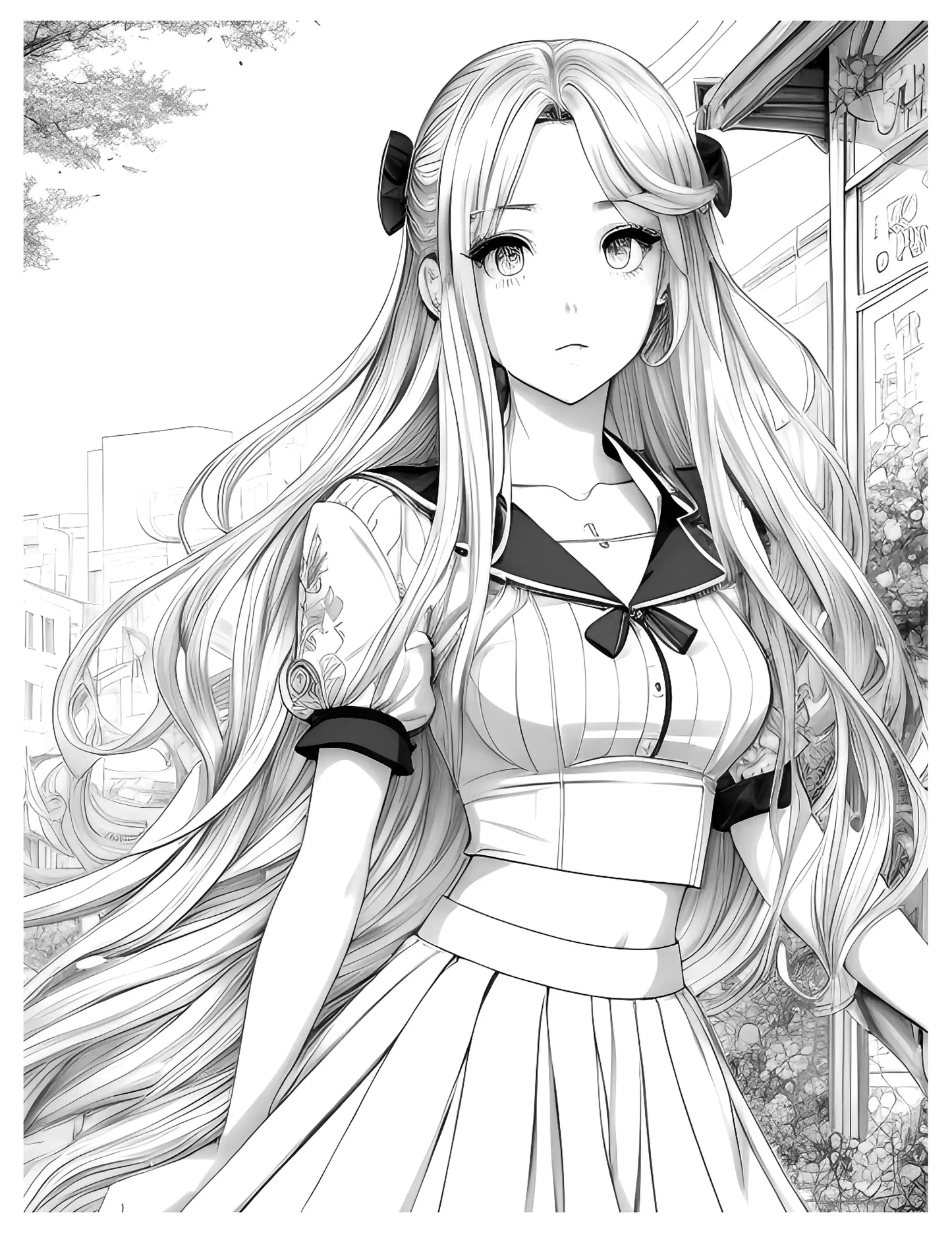 Cute Anime Girl In the City Robs Books