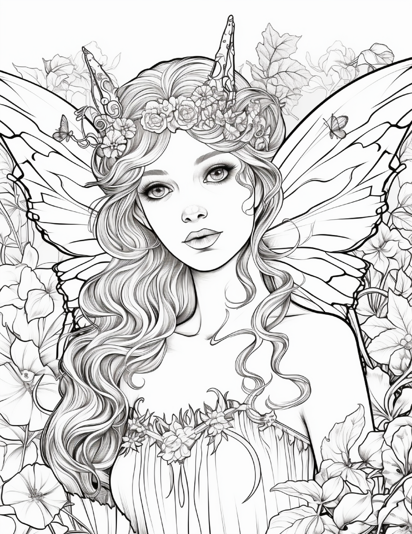 100 Forest Fairy Girl Coloring Pages