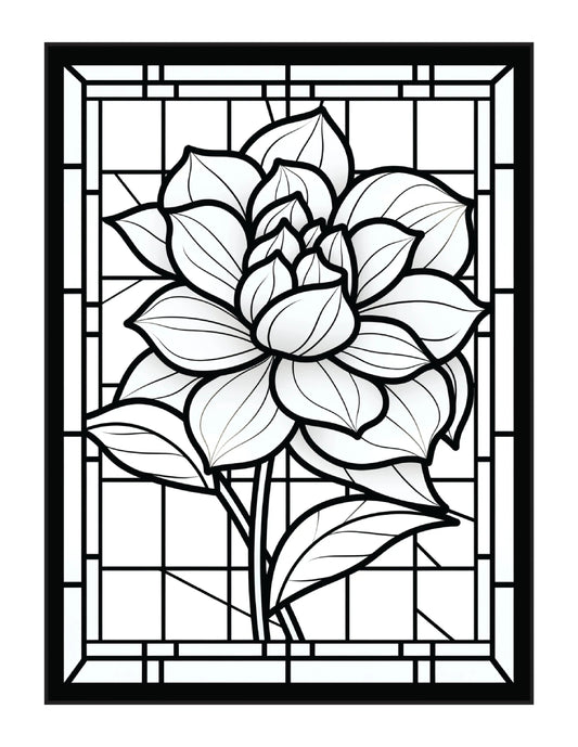220 Stained Glass Flower Coloring Pages Robs Books