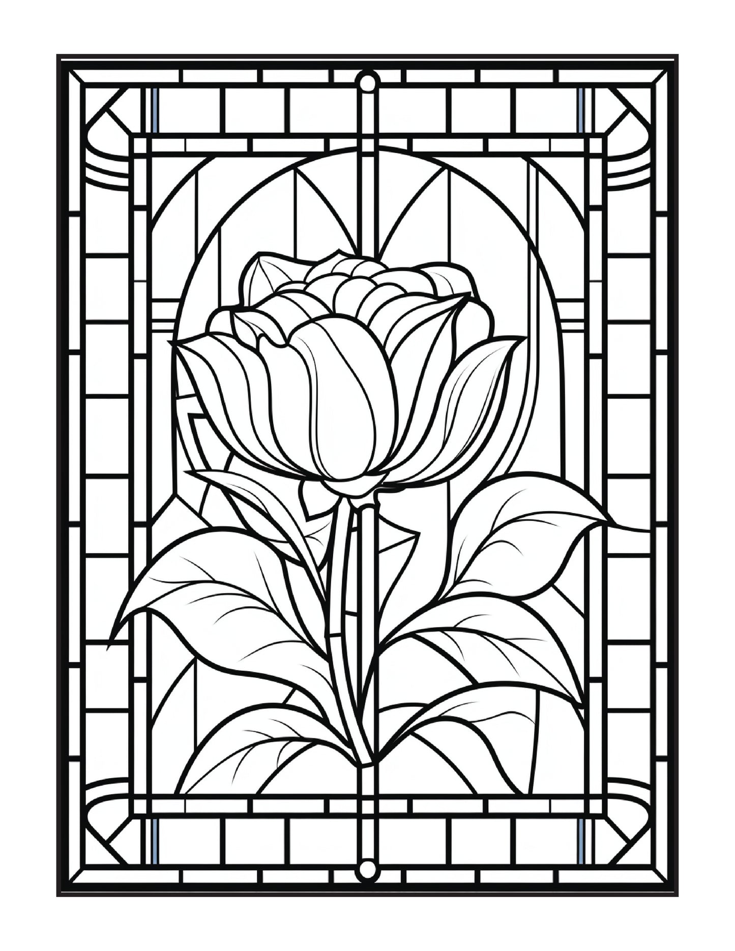220 Stained Glass Flower Coloring Pages