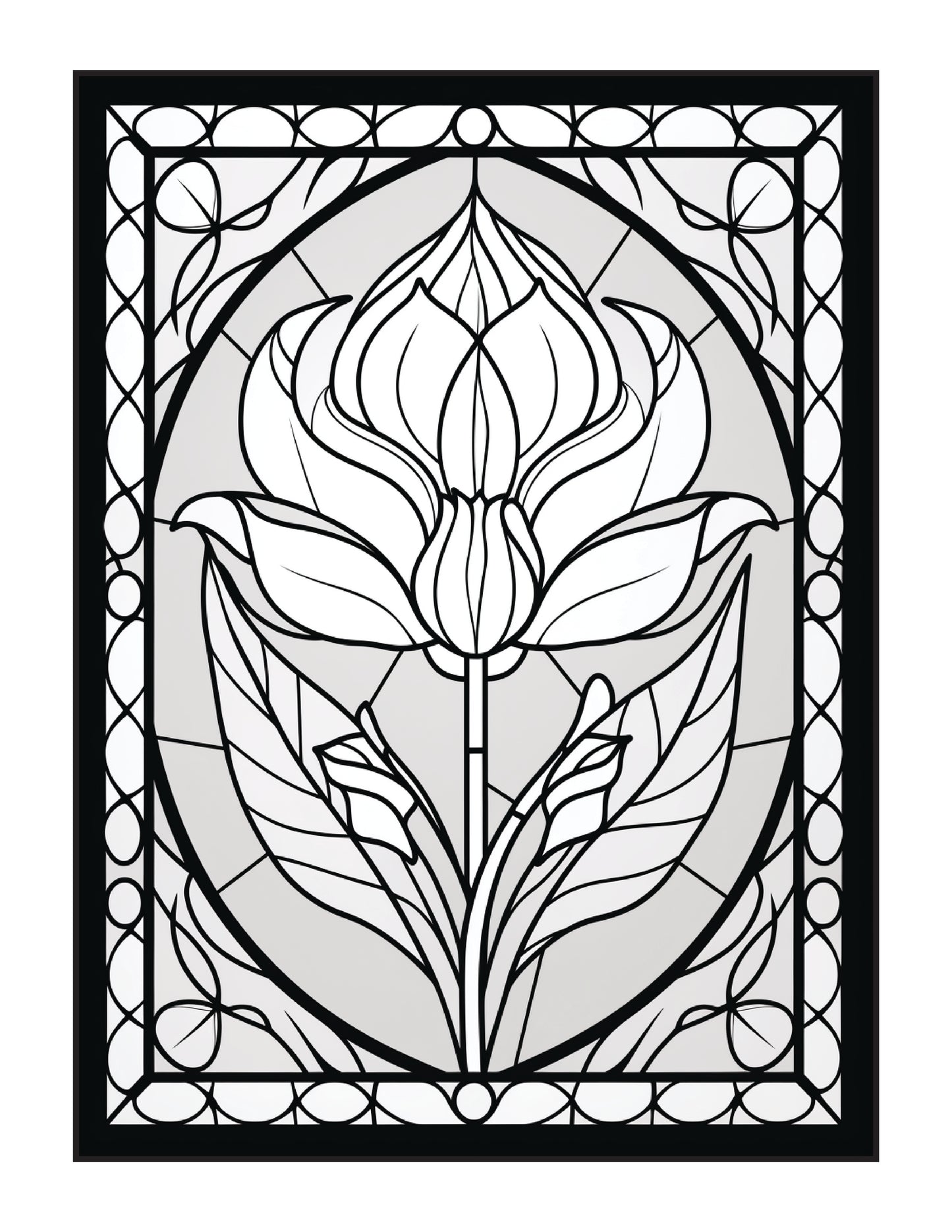 220 Stained Glass Flower Coloring Pages