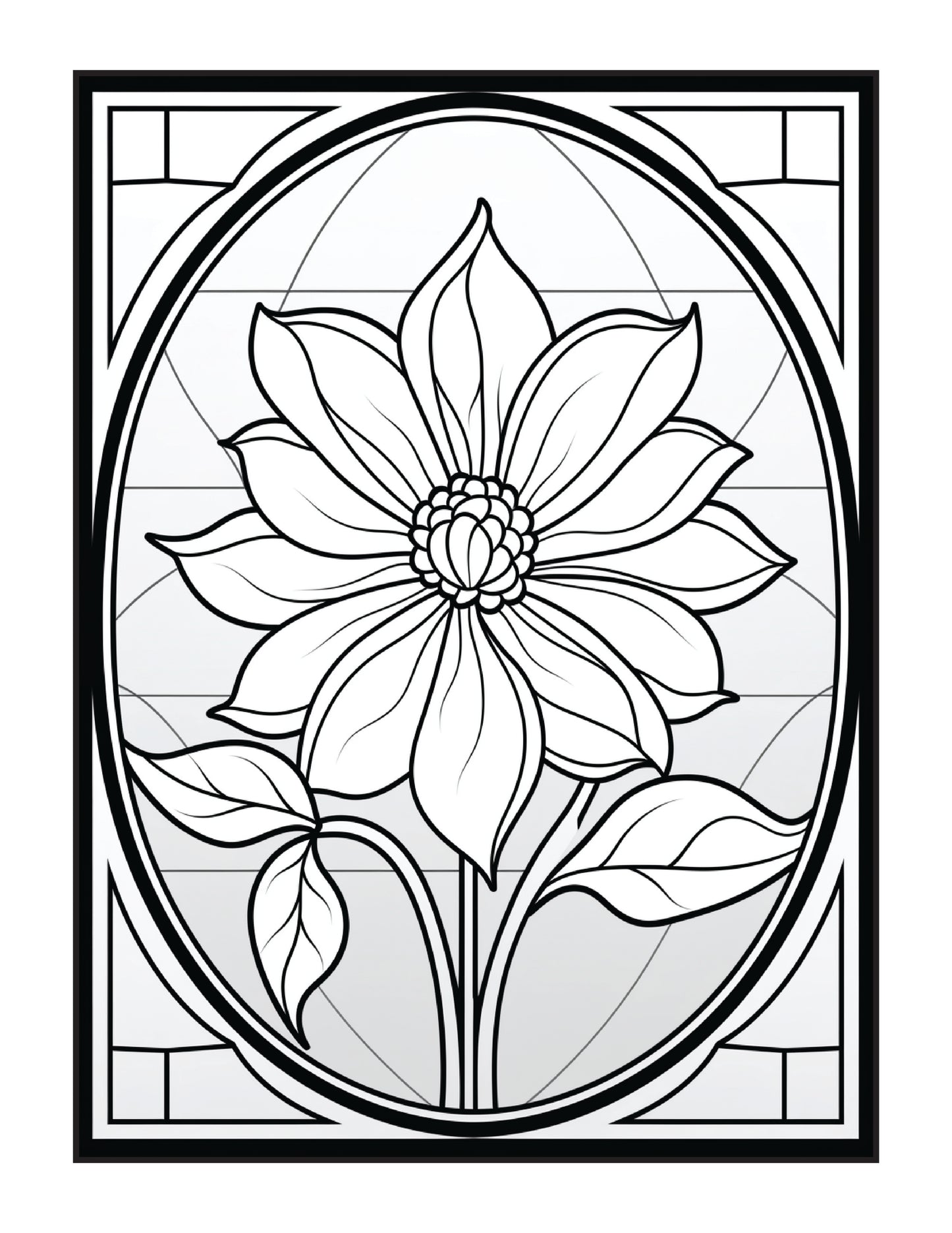 220 Stained Glass Flower Coloring Pages
