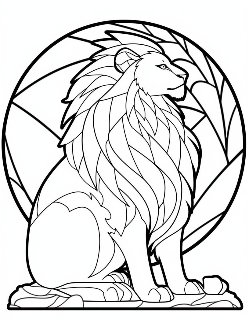 100 Animals Stained Glass Coloring Pages