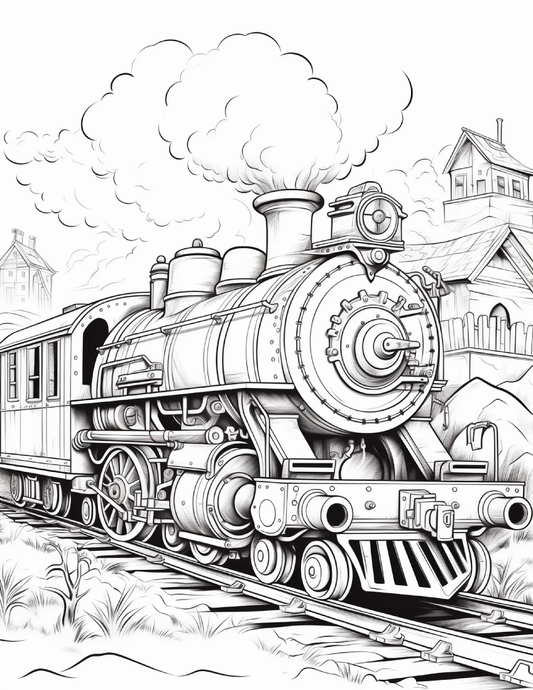 100 Steampunk Train Coloring Pages 1 Robs Books