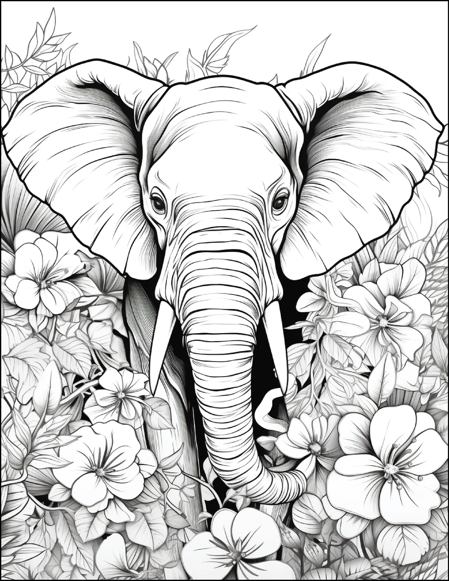 200 Floral Safari Animal Coloring Pages for Adults Robs Books