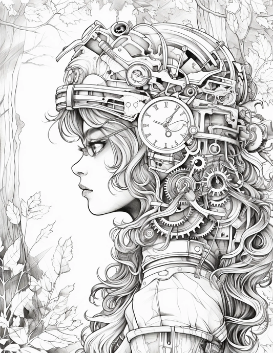 225 Steampunk Forest Coloring pages Robs Books