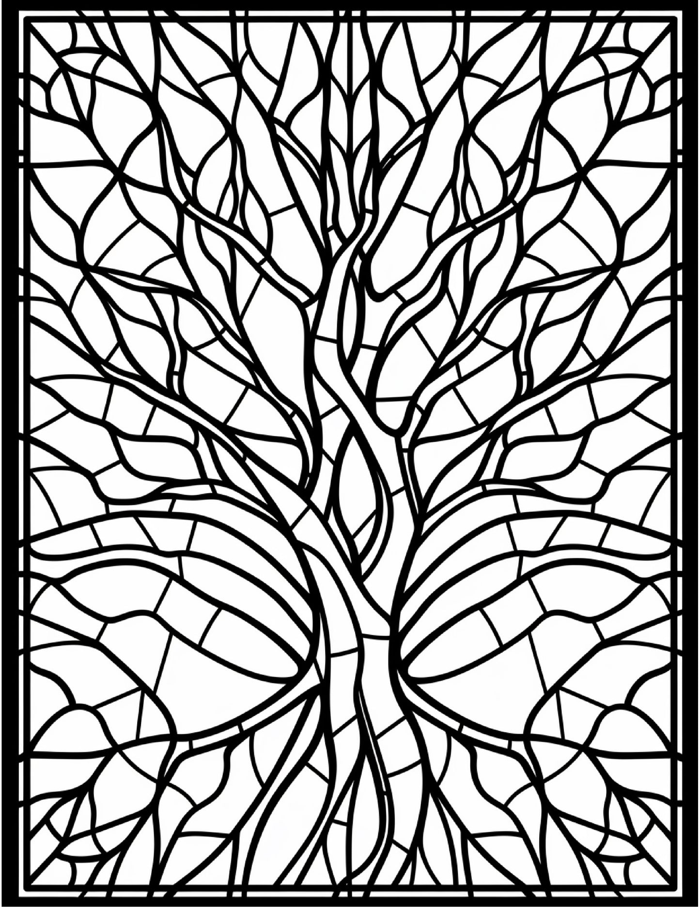 100 Stained Glass Autumn Coloring for Adults