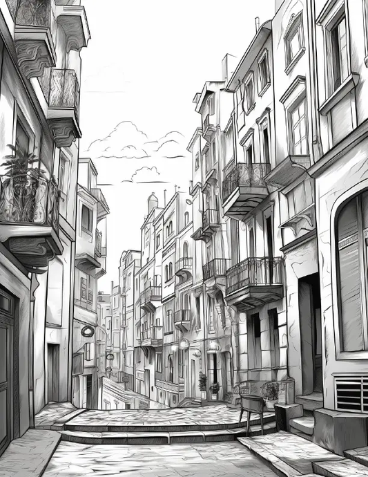 290 European City Coloring pages Robs Books