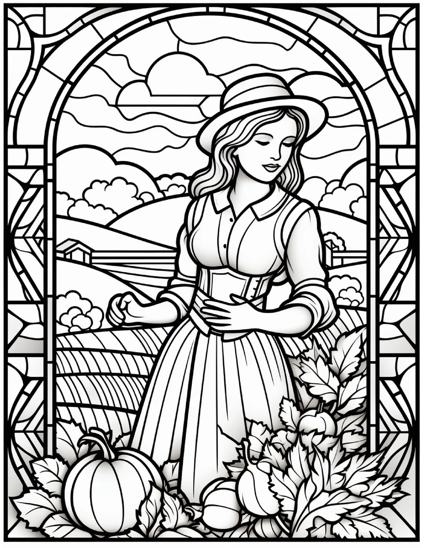 100 Stained-Glass Autumn Coloring 6 Robs Books