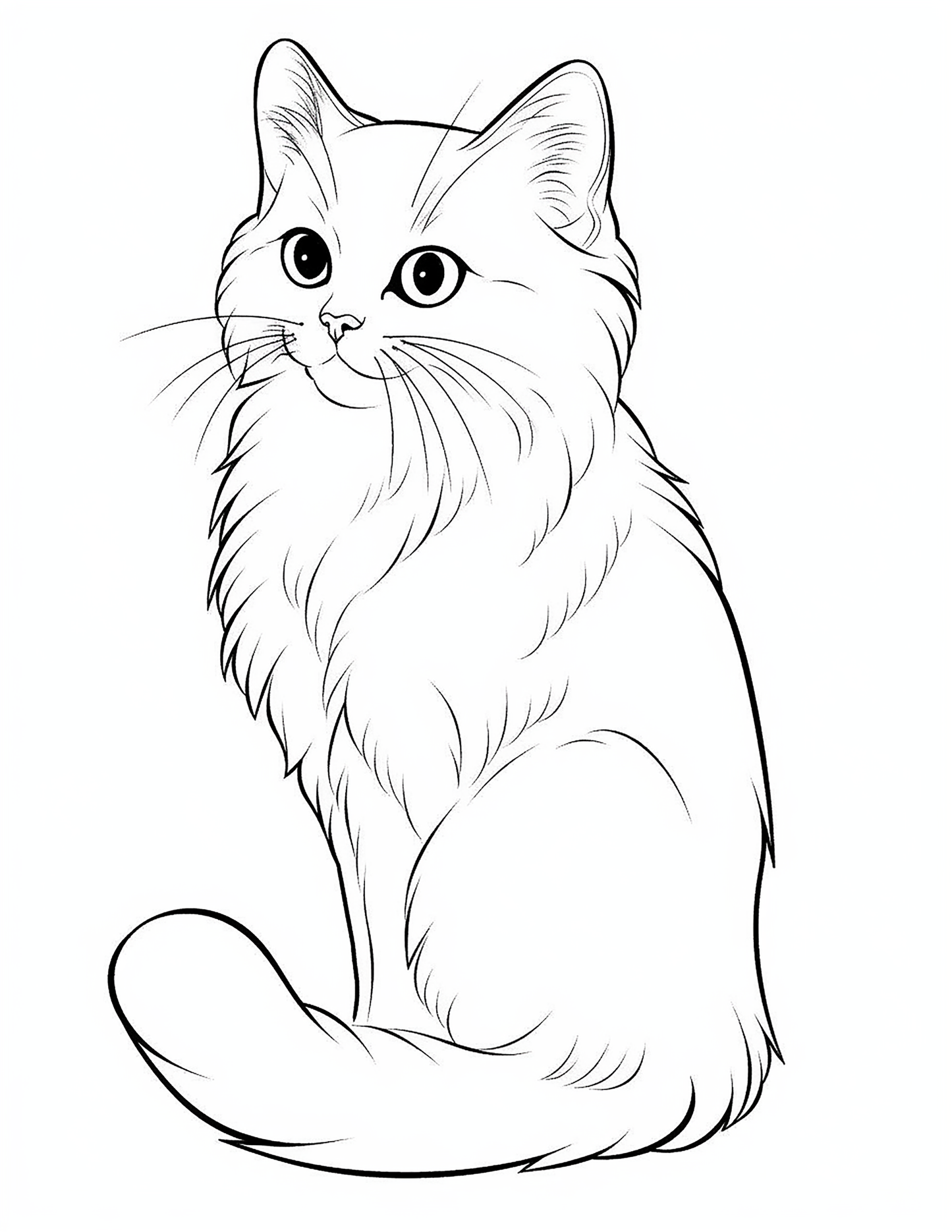 100 Realistic Cat Coloring Pages