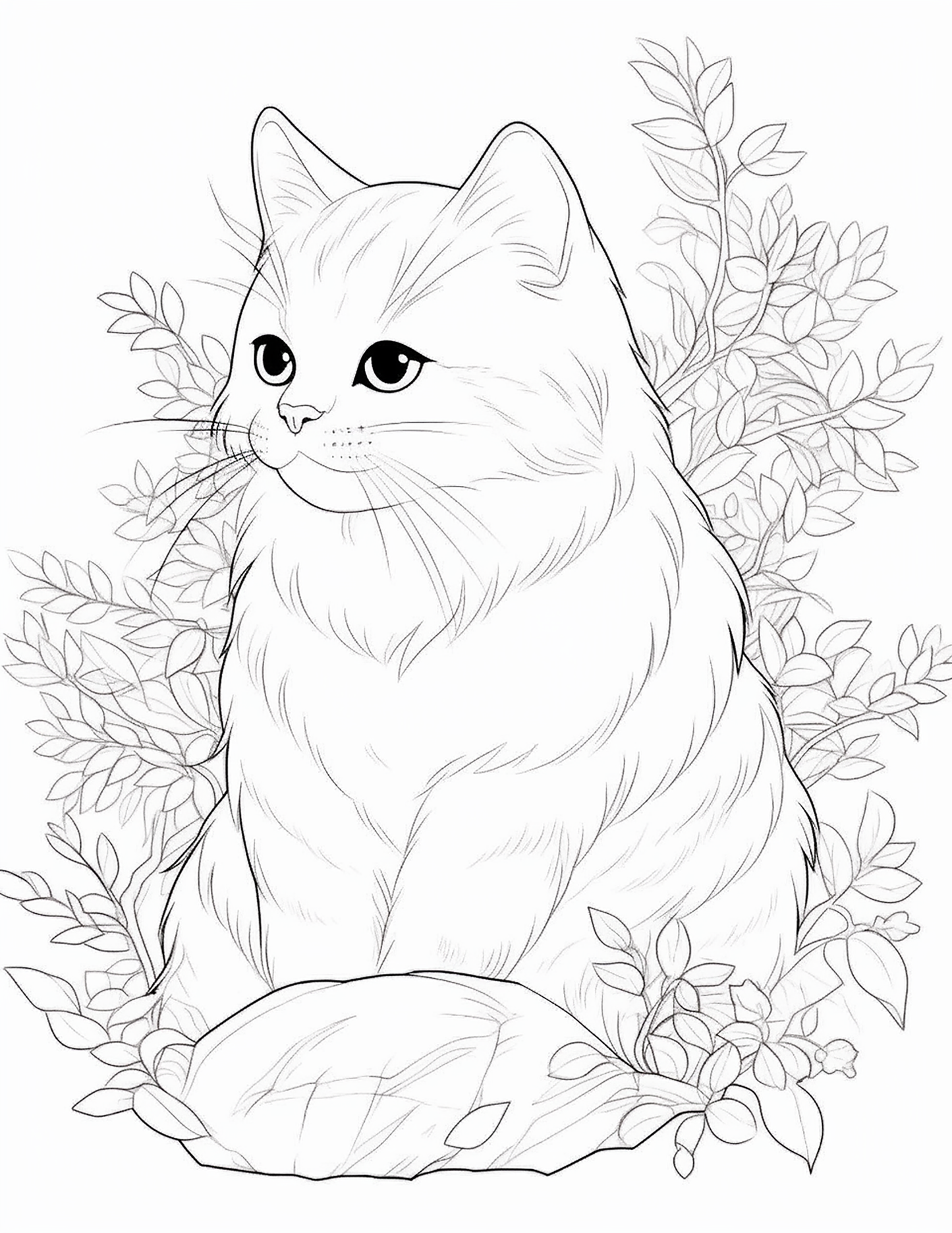 100 Realistic Cat Coloring Pages