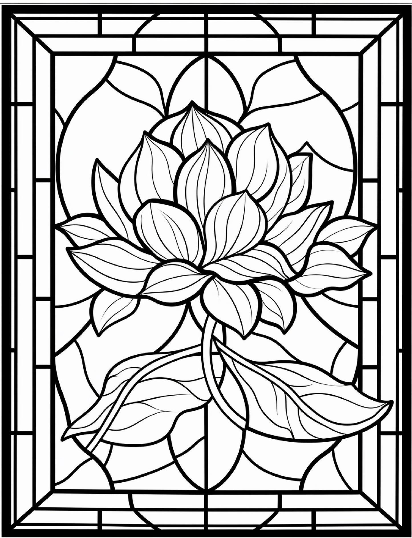 300 Floral Stained Glass Coloring Pages