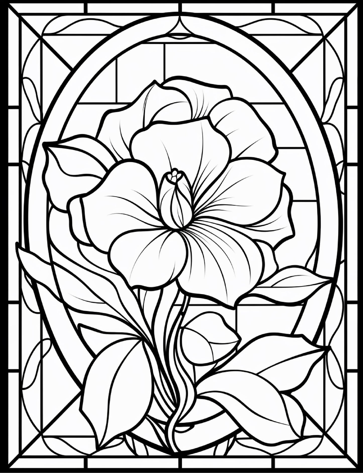 300 Floral Stained Glass Coloring Pages