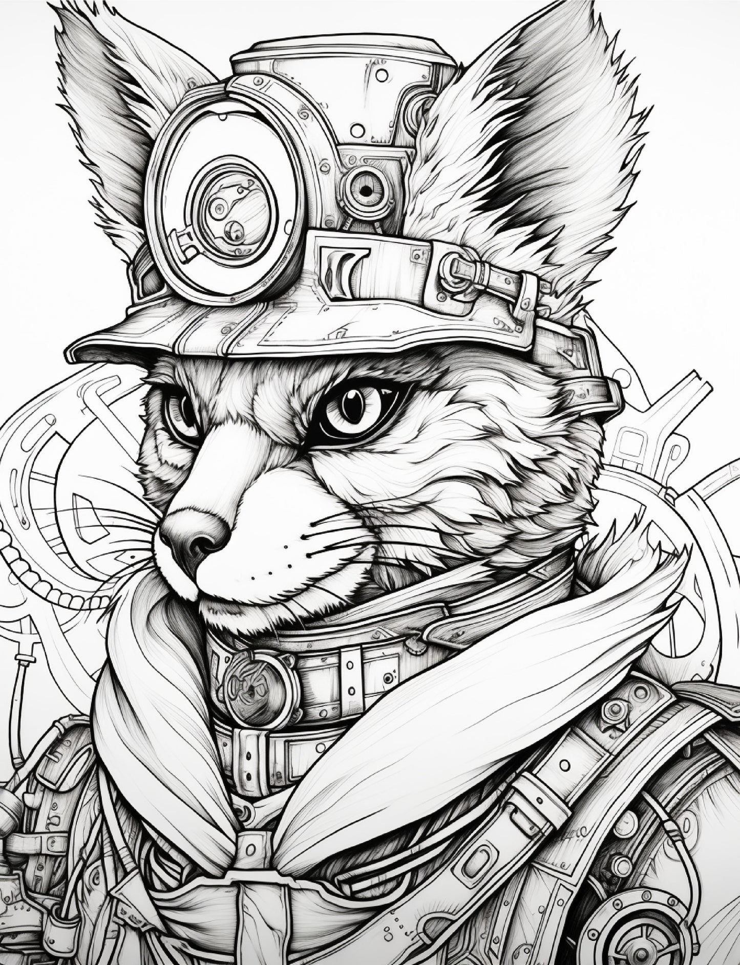 200 Steampunk Animals Coloring Pages