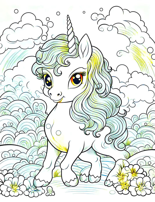 50 Cute Unicorn Coloring Pages for Kids 2