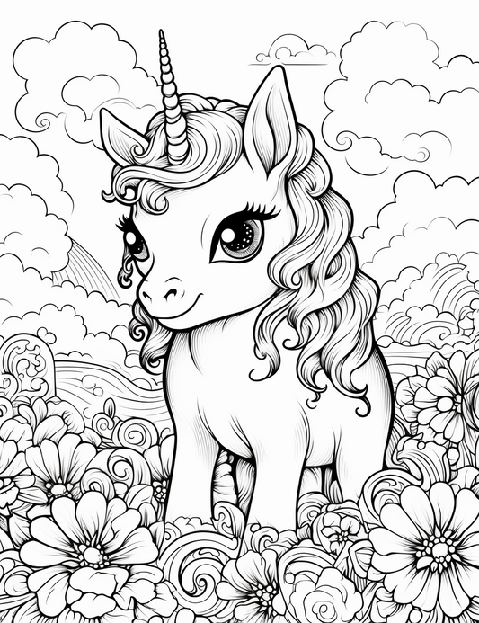 50 Cute Unicorn Coloring Pages for Kids 2