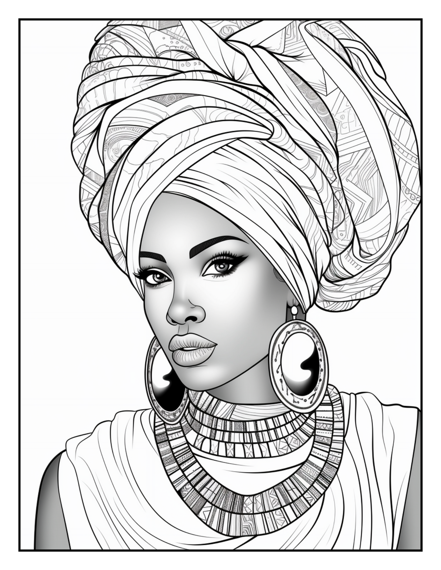 100 African Black Woman Coloring Pages For Adults 3